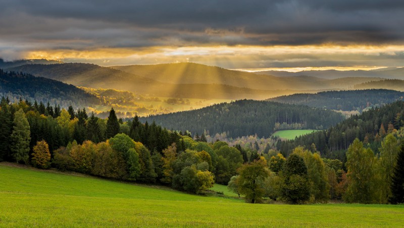 východ slunce u Horní Vltavice